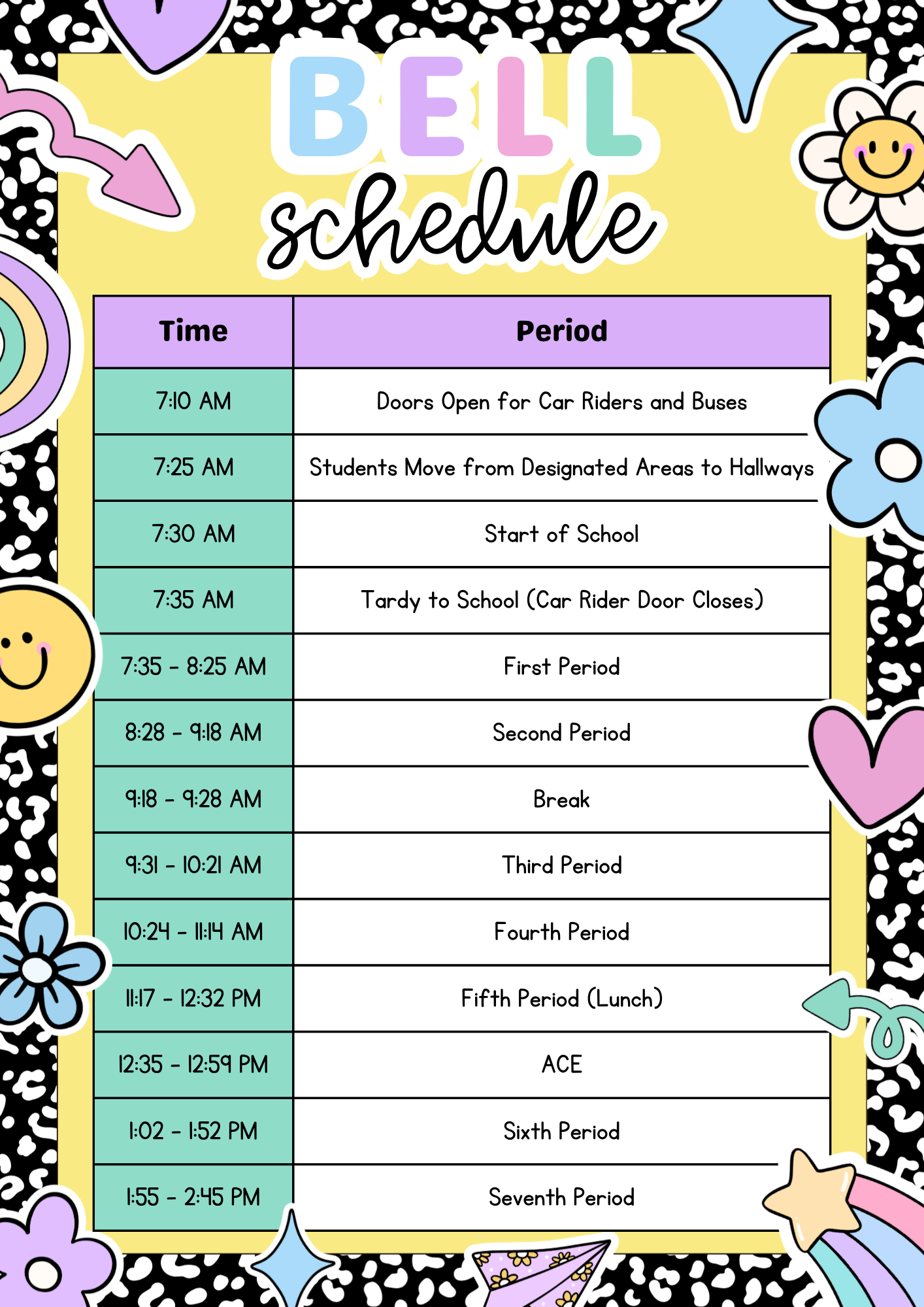 2026-2027 Bell Schedule